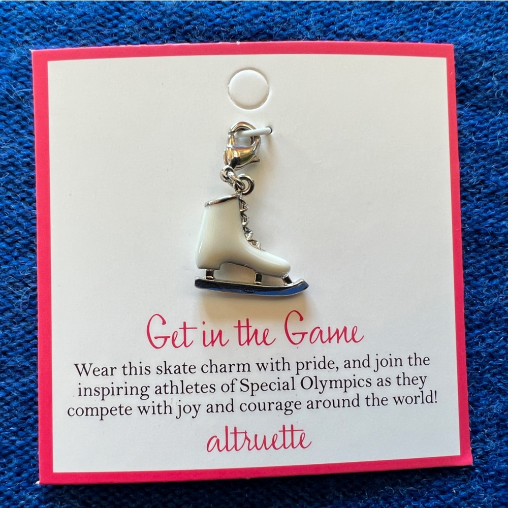 Sterling and enamel Ice Skate charm, Altruette, removable